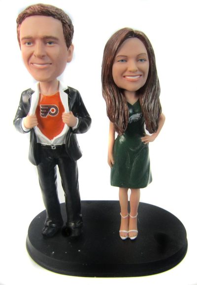 Custom Funny Superman Sports Jersey Couple bobble head doll