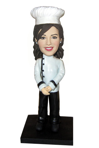 Female Chef Custom Bobble head Doll