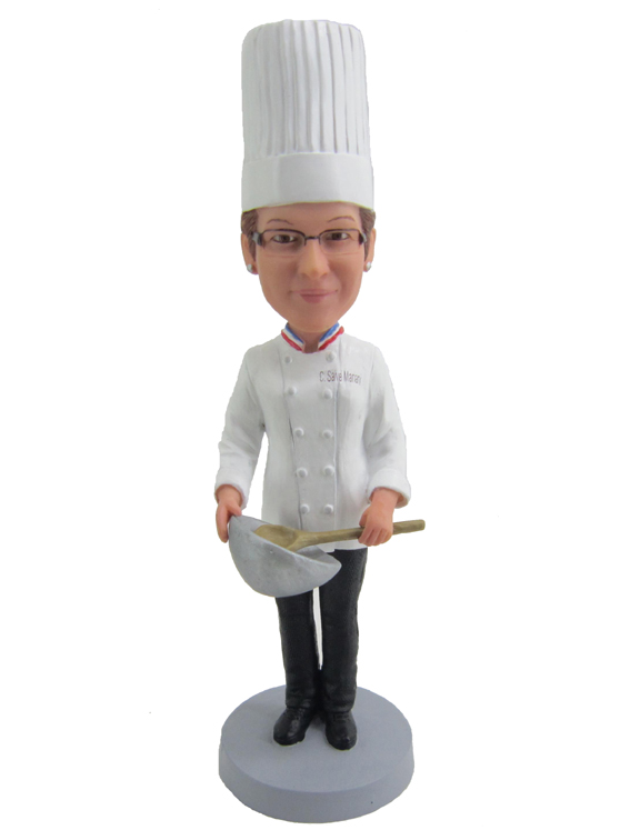 Female chef custom bobble heads