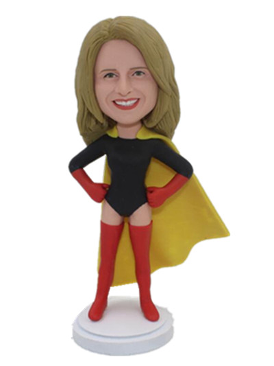 Female superhero custom bobble head doll