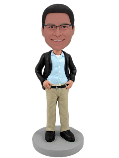 Casual boss male bobble head doll