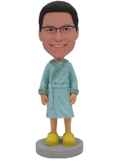 Male in Blue Pajamas Custom Bobble heads