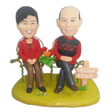Custom Couple Bobble Head Doll Cake Topper