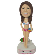 Sex Lady with a volleyball beach custom bobblehead dolls