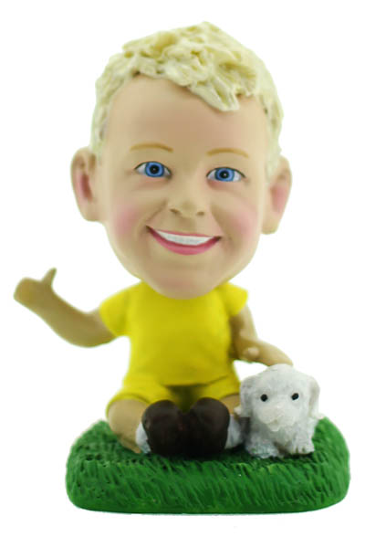 Kids and her dog Bobble Head Doll