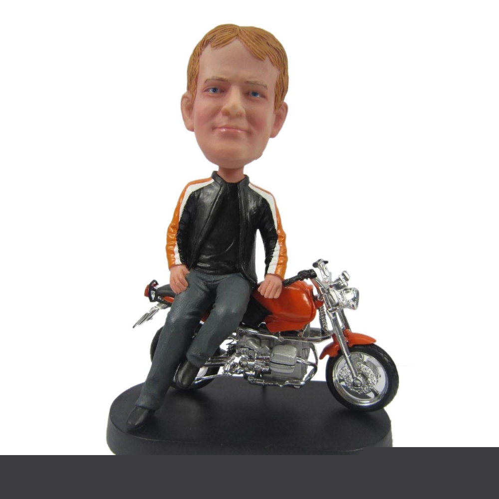 Man with his motorcycle custom bobbleheads