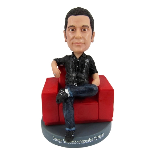 Man sitting in sofa Casual Bobble Head Doll