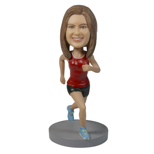 Custom Female Running Bobble Head doll