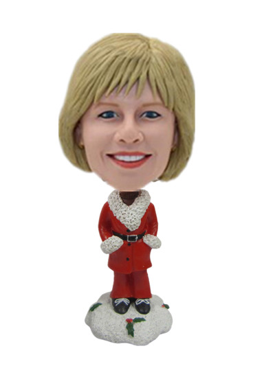Female Christmas bobble head