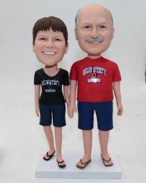 Couple in casual dress custom couple bobble head dolls