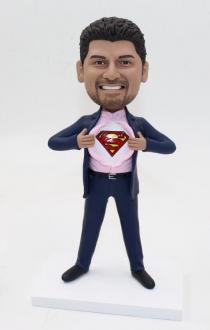 Businessman open shirt superman custom bobbleheads christmas gift