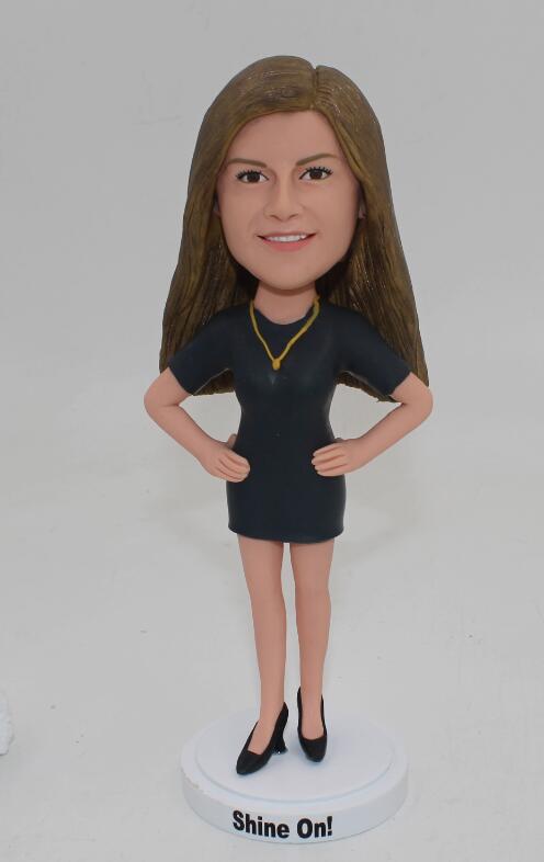 Fashion office lady custom bobble head doll