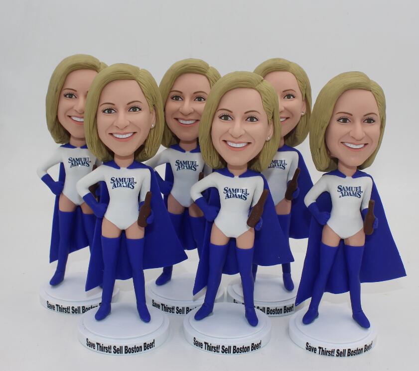 Six supergirl custom bobble heads doll