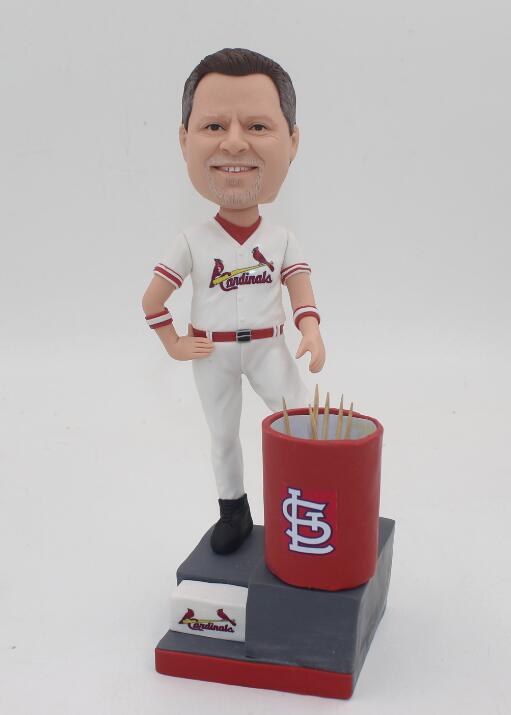 Custom your own baseball bobblehead doll with a Brush pot