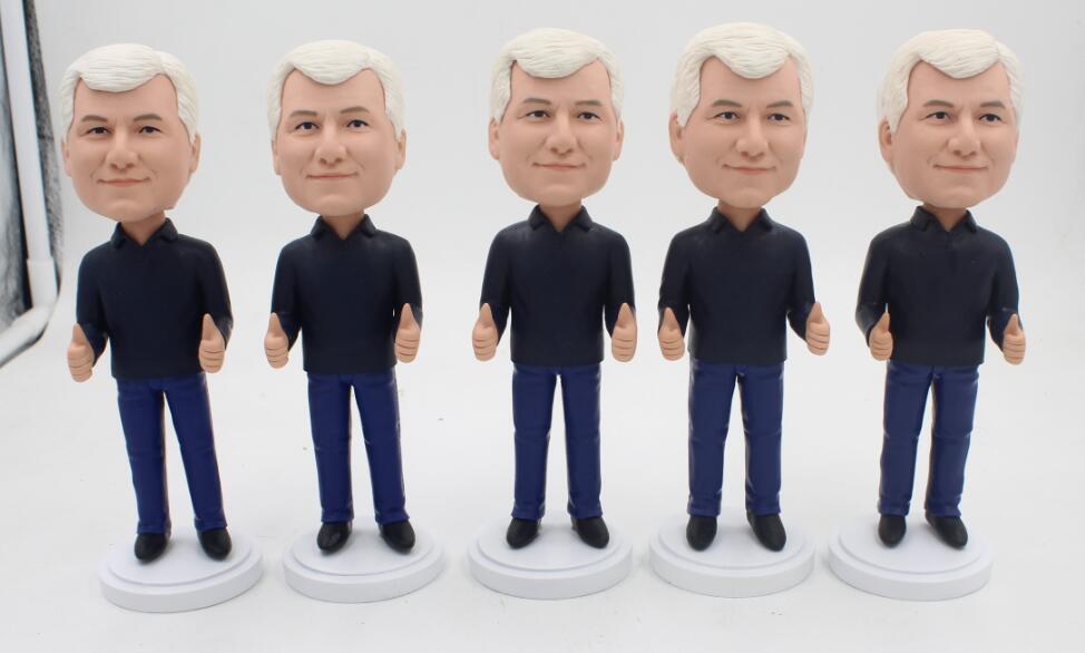 5 dolls Thumbs up  custom bobble head dolls