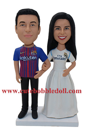 Custom Couple Bobblehead Dolls Wedding Cake Toppers