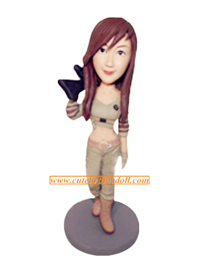 Custom Bobblehead Swordswoman 