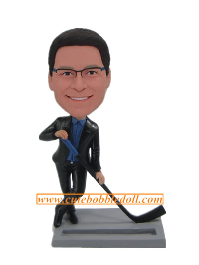 Custom Card Holder Bobble head Hockey Fans Bobblehead