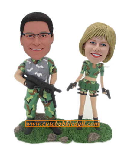 Survival Game Fans Couple Custom Handmade Bobblehead