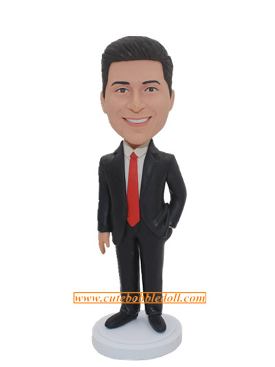 Custom Groomsman Bobblehead Hand In Pocket