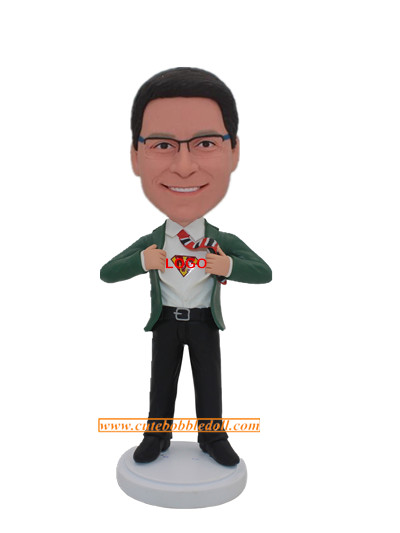 Custom Business Man Superman Style With Your Logo On Shirt