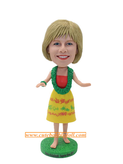 Hula Girl Custom Bobblehead Doll