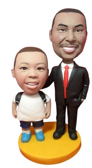 Custom bobblehead dad and son birthday gift