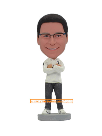 Man In Hoodie Custom Bobble Head