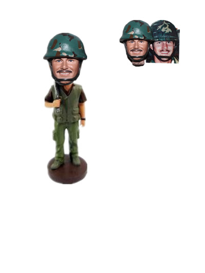 custom bobble head Soldier with a gun