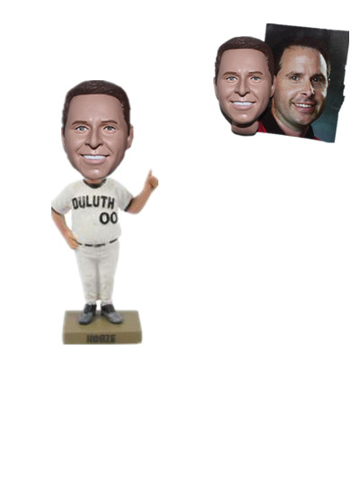 custom bobble head man raising the forefinger