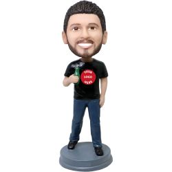 man holding a beer custom bobblehead