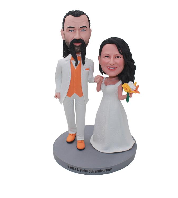 Custom Couple Christmas Bobbleheads,Personalized Happy Couple Bobblehead,